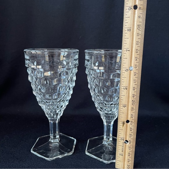 # 1 - Set of 2 - 10 oz Fostoria American - Water Goblets - Vintage - Picture 4 of 6
